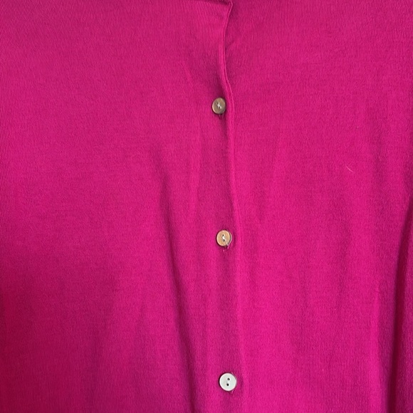 Lands' End women’s pink button down cardigan sweater size medium petite - Picture 3 of 8